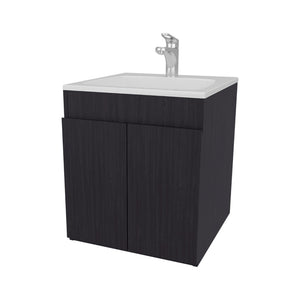 English Elm Wengue Bathroom Vanity With Integrated Basin & Two Doors – Modern, Compact Storage Solution For Small Spaces B062P355536-GIGA
