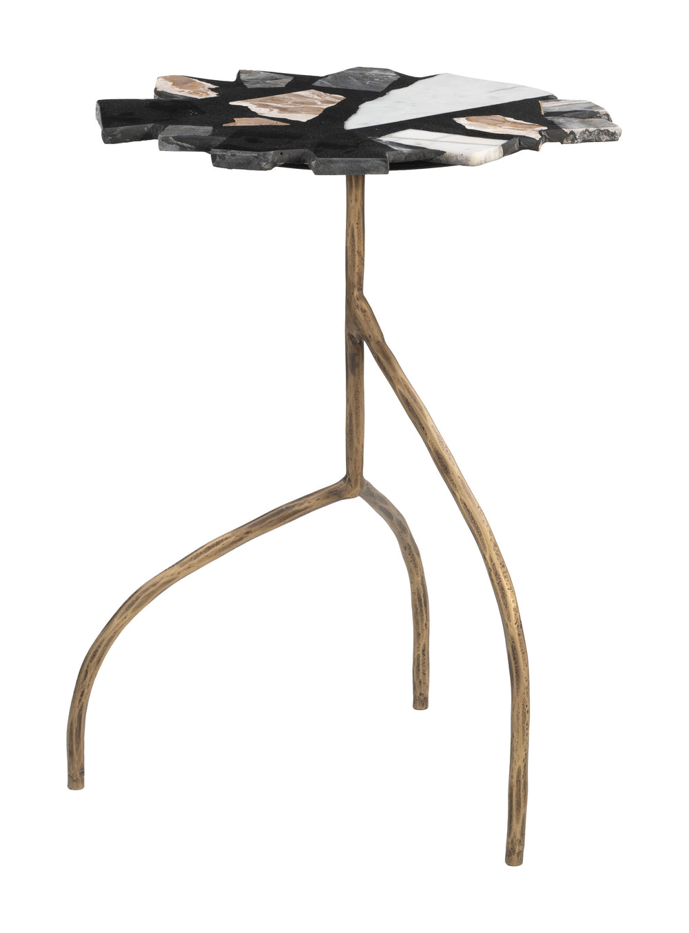 Zuo Modern Baia Multicolor Side Table - Durable Terrazzo & Iron Design For Modern Living Spaces & Hospitality Multicolor Terrazzo,Iron 110603-zuo-modern