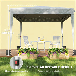 English Elm Convenient Pop up Canopy 10x10 Steel Frame Upf50 Oxford Roof with Sidewalls Included Light Gray,White T3971P454719