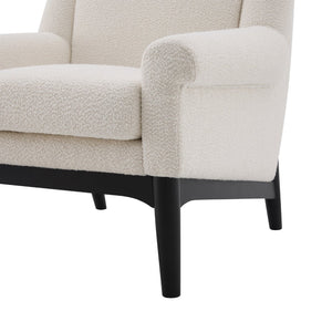 English Elm Modern Boucle Accent Chair Sculpted Flared Arms Birch Legs Mid-century Living Room N723P426251A