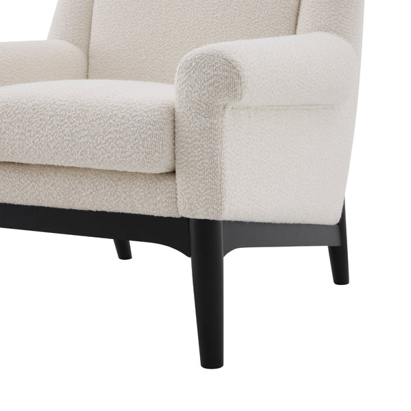English Elm Modern Boucle Accent Chair Sculpted Flared Arms Birch Legs Mid-century Living Room N723P426251A