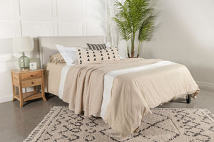 English Elm Sand Upholstered Headboard with Flanged Border for Queen Full Minimalist Bedrooms B062P153880