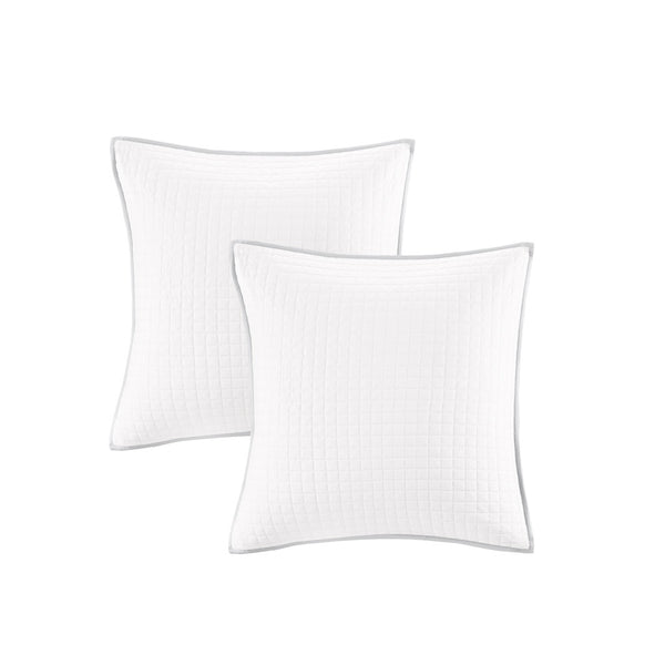 JLA Home Urban Habitat - Cotton Brooklyn Cotton Jacquard Duvet Set with Tufted Chenille Dots, Quilted Euro Shams, Pillows Grey UH12-2162