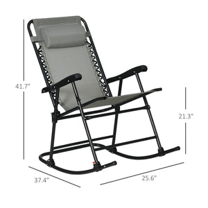 English Elm Outsunny 2-Piece Portable Folding Rocking Chair Set With Headrests For Patio, Deck, And Backyard Fun W2225P200467-GIGA