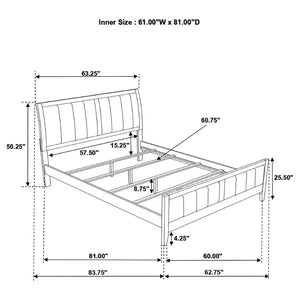 English Elm Warwick Queen Bedroom Set with Leatherette Headboard in Modern Cocoa Finish B062S00740