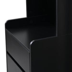 English Elm ON-TREND Hall Tree with Pegboard, Cushioned Bench, Drawer & Hooks for Organized Entryway Storage Black N721P179243B