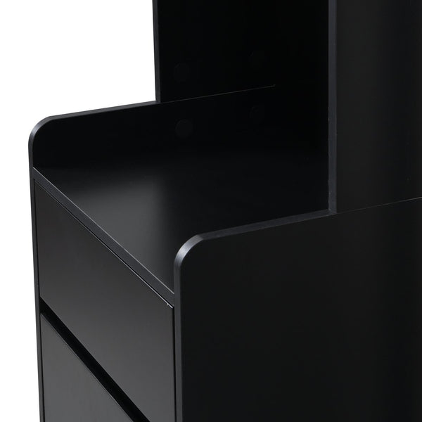 English Elm ON-TREND Hall Tree with Pegboard, Cushioned Bench, Drawer & Hooks for Organized Entryway Storage Black N721P179243B