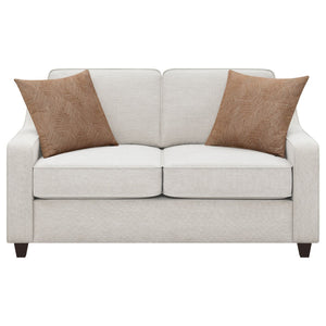 English Elm Mahaffey Chenille Loveseat with Sloped Arms Boxed Cushions and Tapered Wood Legs B062P357783