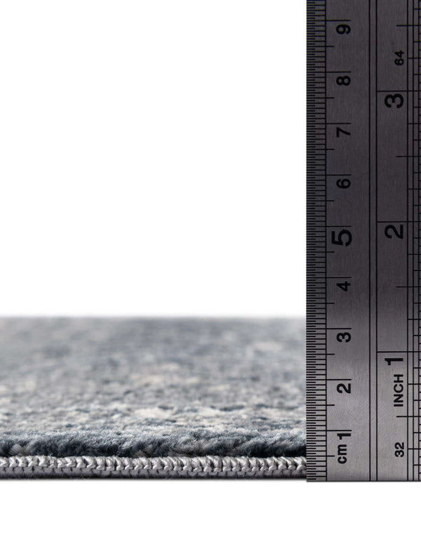 Unique Loom Chateau Grant Machine Made Border Rug Dark Blue, Gray/Ivory 3' 0" x 13' 1"