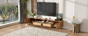 English Elm Rattan Door Media Console with Pine Legs Modern Farmhouse Tv Stand for Large Living Rooms N710P365030P