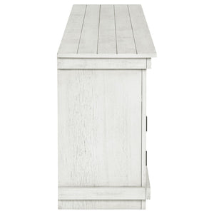 English Elm Castleton Farmhouse Media Console with Shuttered Doors and Distressed Pine Finish B062P451646