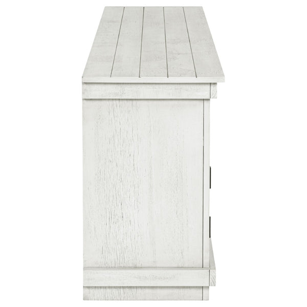 English Elm Castleton Farmhouse Media Console with Shuttered Doors and Distressed Pine Finish B062P451646