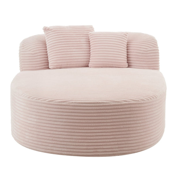 English Elm Modern Chaise Lounge Sofa oversized corduroy chaise with high-density foam, spring support & pillows Pink N719P329129P