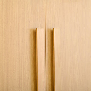 English Elm 70" Tall Pantry Cabinet Rubberwood Legs Three Drawers Six Door Shelves Kitchen Storage Natural N762P326960N