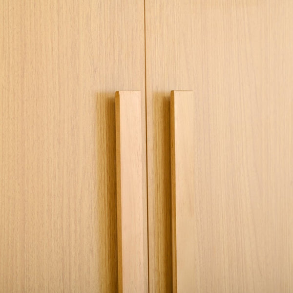 English Elm 70" Tall Pantry Cabinet Rubberwood Legs Three Drawers Six Door Shelves Kitchen Storage Natural N762P326960N