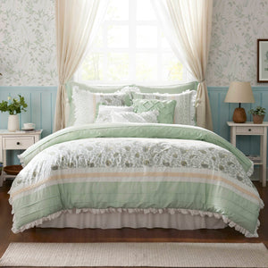 English Elm 9 Piece Cotton Percale Comforter Set For California King – Cozy, Stylish, Easy Care & Layering! B035P294111