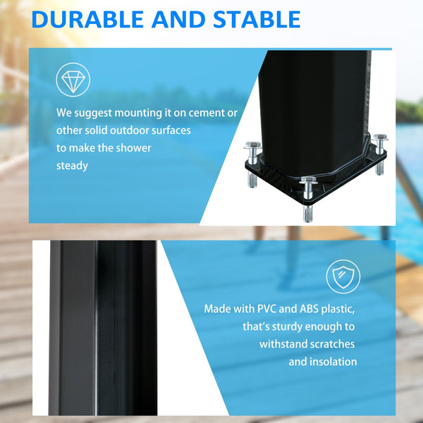 English Elm Outsunny Freestanding Solar Poolside Shower with 360 Head and 9.2 Gallon Heated Tank W2225P200538