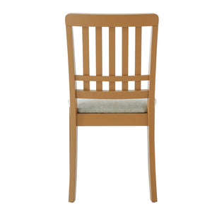 English Elm 2-piece Scandinavian Rubberwood Dining Chair Set with Curved Backrest and Padded Fabric Seat Light Brown N752P405934A
