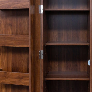 English Elm Kitchen Pantry Cabinet Walnut Tall Freestanding Storage with Shelves and Doors W331P426747