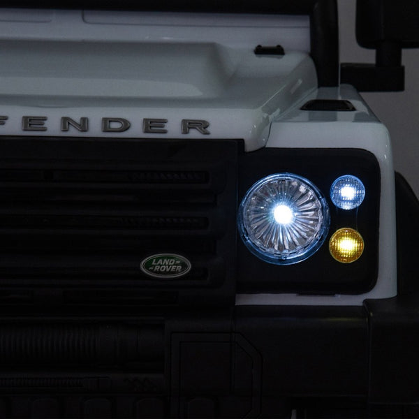 English Elm Licensed Land Rover Defender Ride on Car 24v Dual Motor with Parental Remote White W1578P339064