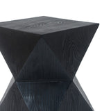 Christopher Knight Home® - Noble House - - 14.25" Black Prismatic Symmetry Concrete Side Table With Smooth Wood Grain Texture And Modern Prismatic Shape – Weather-Resistant Accent For Patio, Garden, Or Balcony