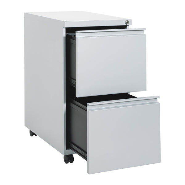 OSP Home Furnishings 22" Mobile Pedestal with Locking Drawers Ball Bearing Slides and Legal File Storage PTC22FF-SV