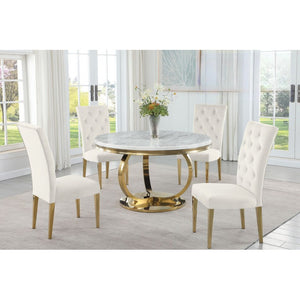 English Elm Modern Velvet Dining Chair Set Of 2 – Plush Tufted Comfort With Gold Finish Legs For Glam Spaces B011P353127