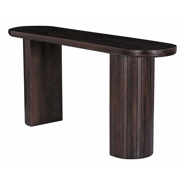 English Elm Contemporary Solid Wood Oval Console Table - Elegant Double Pedestal Base For Living Room Style B2741S00231