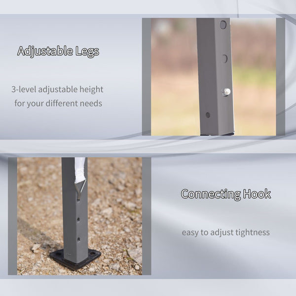 English Elm Outsunny 10' X 19.2' Heavy Duty Pop Up Canopy Tent - Instant Outdoor Shelter For Events, Bbqs, Weddings W2225P200887-GIGA