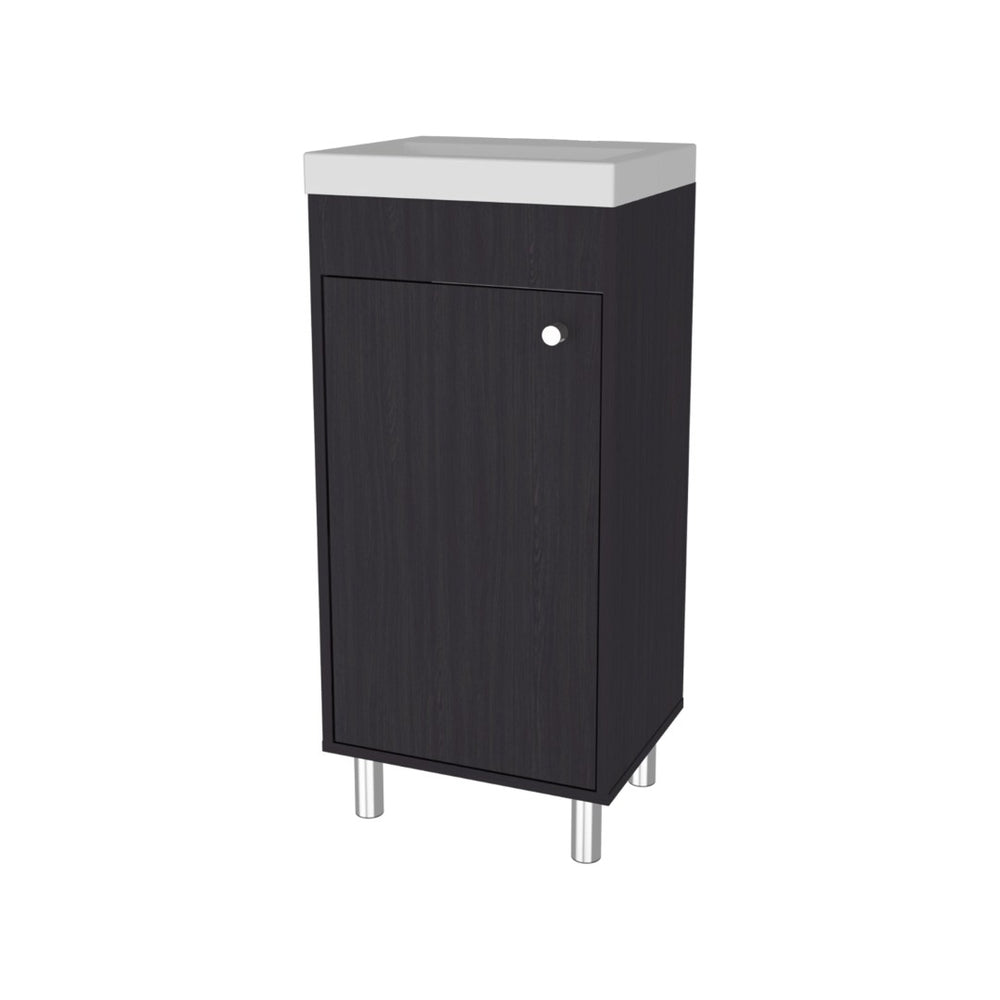 English Elm Wengue Bathroom Vanity With Storage Shelves - Modern, Compact Design For Stylish Organization B062P355661-GIGA