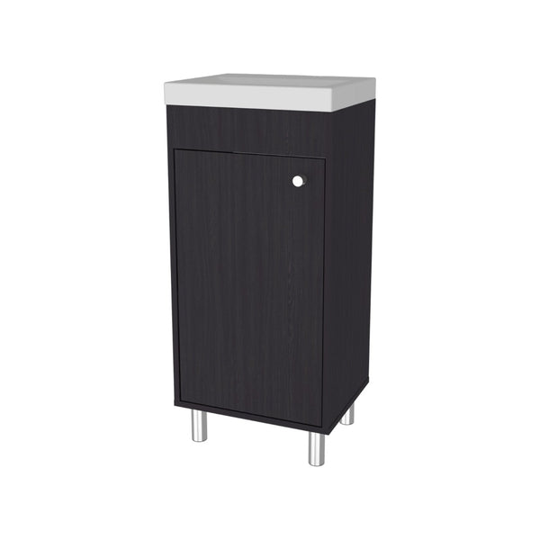 English Elm Wengue Bathroom Vanity With Storage Shelves - Modern, Compact Design For Stylish Organization B062P355661-GIGA