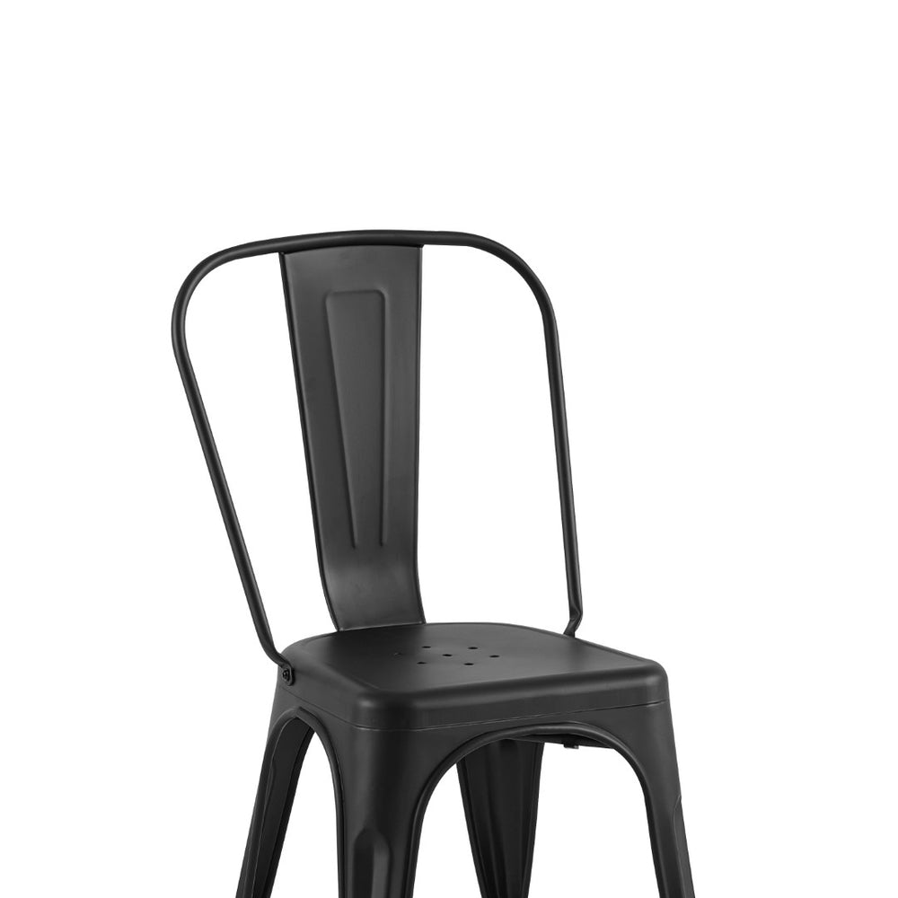 English Elm Set Of 2 Matte Black Industrial Metal Dining Chairs – Lightweight, Stackable, Easy-Clean & Modern Design B347P383388-GIGA