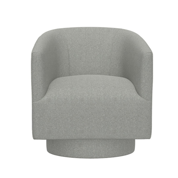 English Elm Wallace & Bay - Gray Swivel Accent Chair - Modern Meteor Gray Upholstered Comfort For Living Rooms And Offices B361P384447-GIGA