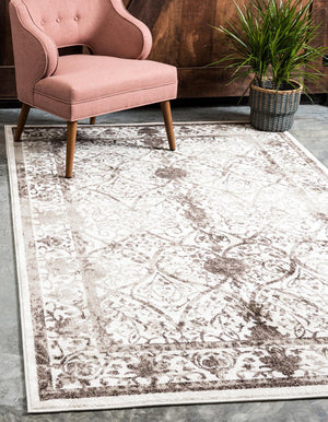 Unique Loom La Jolla Traditional Machine Made Floral Rug Beige, Beige/Brown/Ivory/Light Brown 9' 0" x 12' 0"