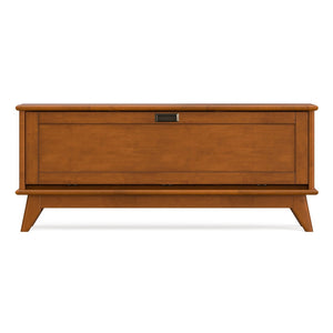 English Elm Draper Solid Wood Flip Top Storage Bench with Tapered Legs for Entryway or Bedroom B136P478331