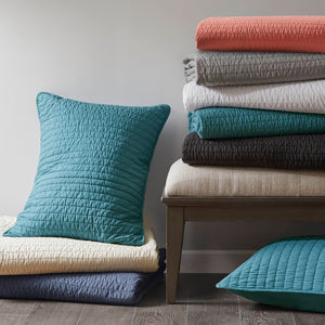 JLA Home Madison Park - 3 Keaton Reversible Quilt Set - Brushed Microfiber, Pick-Stitch Channel Quilting, Antimicrobial Comfort Navy MP13-3459