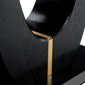 English Elm Modern Mdf Dining Table Seats Six with U-shaped Legs for Minimalist Interiors Black W1151S04162