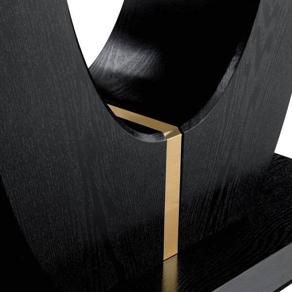 English Elm Modern Mdf Dining Table Seats Six with U-shaped Legs for Minimalist Interiors Black W1151S04162