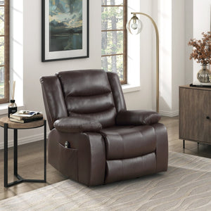 English Elm Modern Power Lift Recliner Chair Faux Leather Upholstery Standing Assist Living Room Dark Brown B011P202514