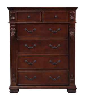 English Elm Lyndon 9-Drawer Dresser with Felt-Lined Top Drawers, Smooth Ball-Bearing Slides, Durable Wood Finish Cherry 46 L x 22 W x 54 H B078P301019