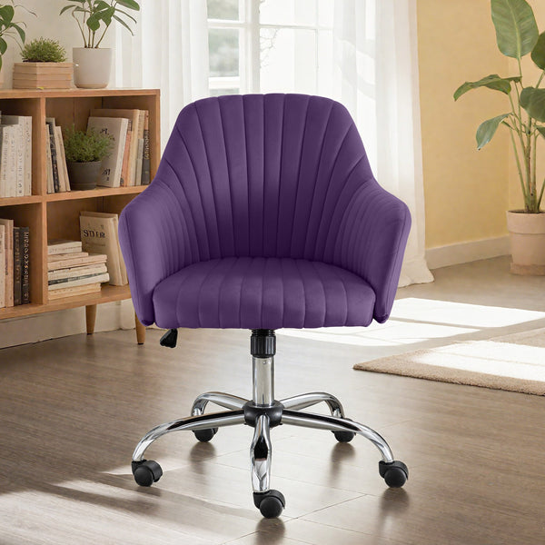 English Elm Accent velvet swivel chair with adjustable height, 360° rotation and casters for modern living spaces W1521P189971