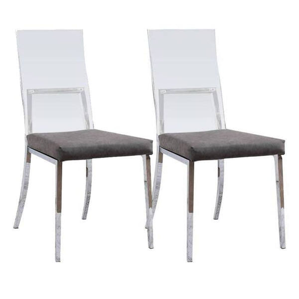 English Elm Contemporary Northall Arm Chair with Sleek Upholstery and Minimalist Profile for Modern Dining Spaces Chrome 31 L x 20 W x 42 H B2741P408861
