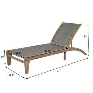 English Elm Christopher Knight Home® - BENFIELD Chaise Lounge Light Brown Acacia Wood Wicker Weather-Resistant Reclining Outdoor Seat 77" N776P294279G