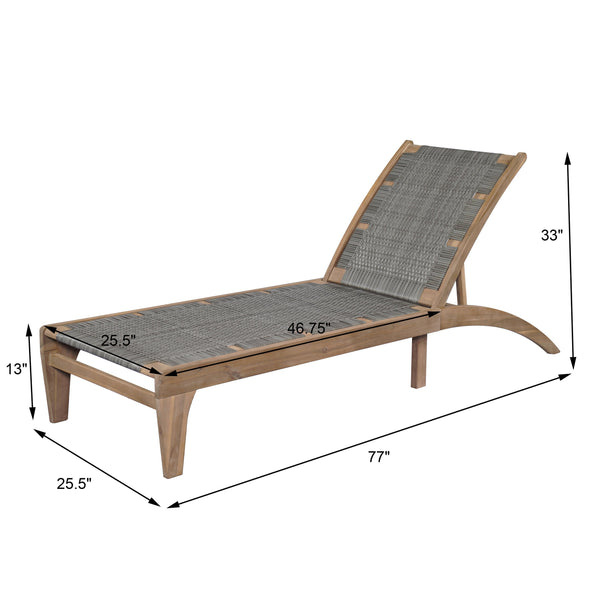 English Elm Christopher Knight Home® - BENFIELD Chaise Lounge Light Brown Acacia Wood Wicker Weather-Resistant Reclining Outdoor Seat 77" N776P294279G