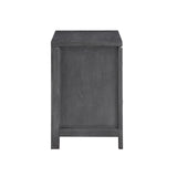 English Elm Toyan Charcoal Grey 2-Drawer Nightstand With Chrome Pulls