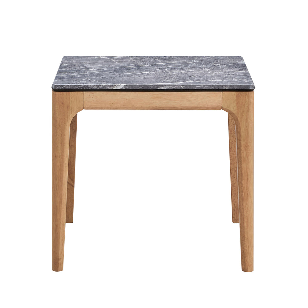 English Elm Square Faux Marble Top End Table Grey Light Oak Mid-Century Modern Accent Table Small 24" Nightstand B016P372968