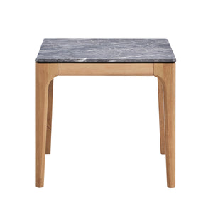 English Elm Square Faux Marble Top End Table Grey Light Oak Mid-Century Modern Accent Table Small 24" Nightstand B016P372968