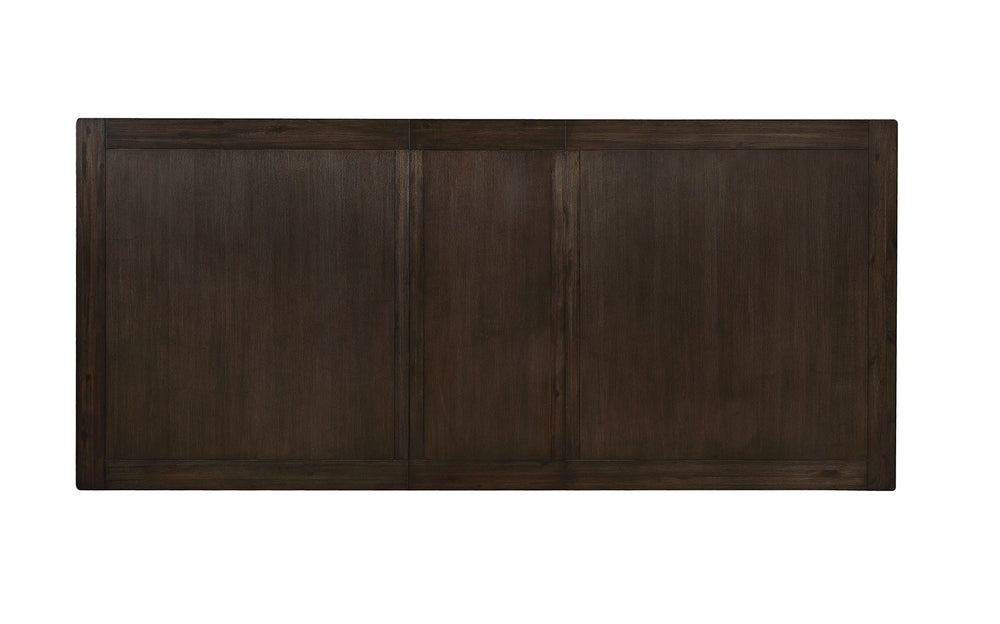 English Elm Dining Solid Wood Dining Table with Dual Pedestal Trestle Base and 18" Leaf, Molded Detail Finish Espresso,Warm Grey 25 L x 16 W x 11 H B2741S00066