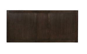 English Elm Dining Solid Wood Dining Table with Dual Pedestal Trestle Base and 18" Leaf, Molded Detail Finish Espresso,Warm Grey 25 L x 16 W x 11 H B2741S00066