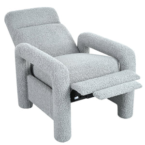English Elm Christopher Knight Home® - 31.25" Push Back Recliner Plush Teddy Fleece Upholstered Armchair with Foam & Pocket Springs Comfort 90–120–150° Adjustments LIGHT GREY N763P212864R
